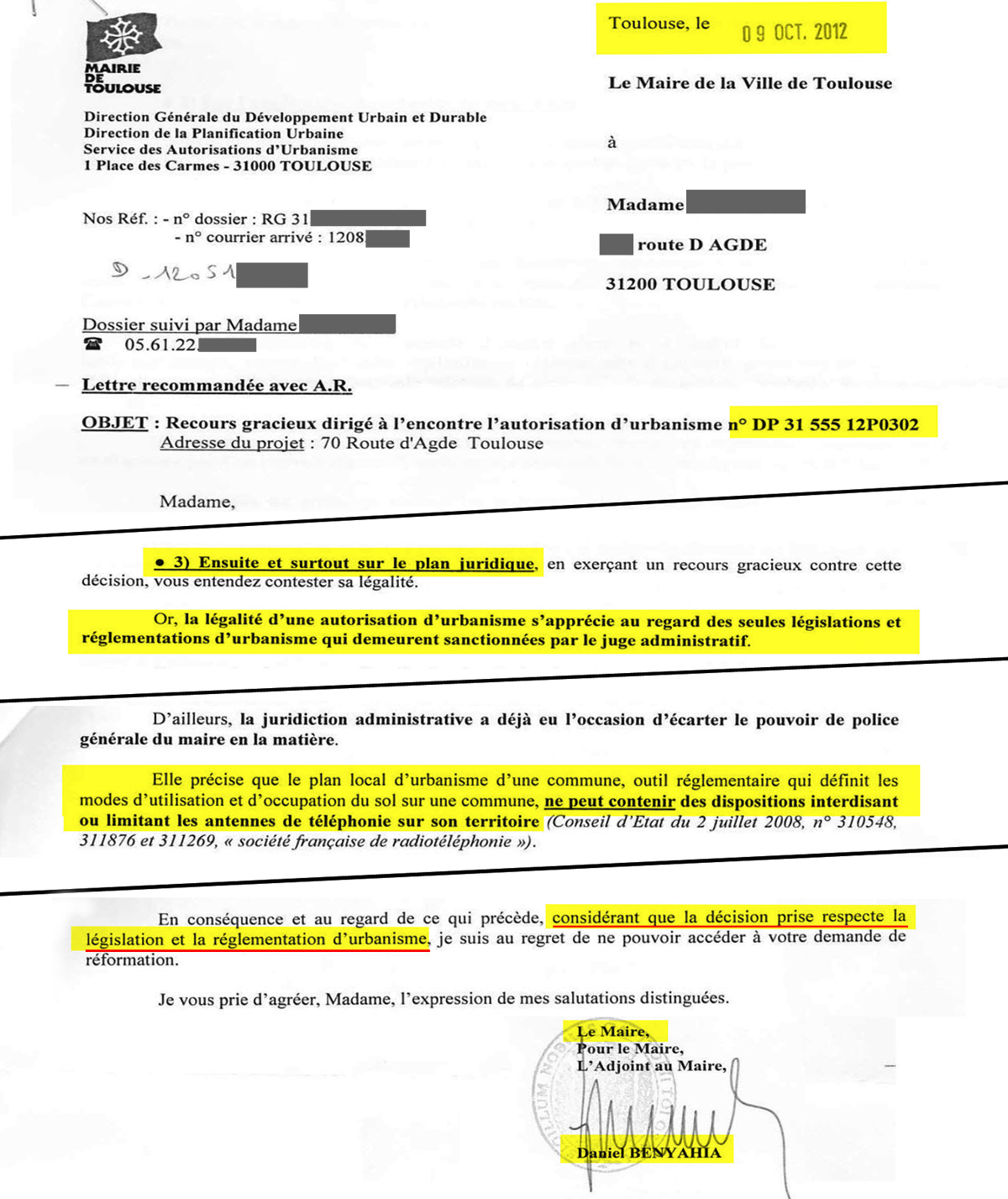 Mairie_Toulouse_Extraits_Lettre_Daniel_Benyahia_Pylone_antennes_relais_Orange_Argoulets_Toulouse_09_10_2012_Basique_1200